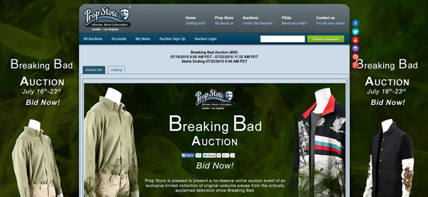 Prop Store S Breaking Bad Online Only Wardrobe Auction Underway