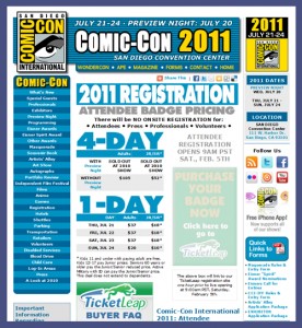 San Diego Comic Con International 2011 Membership Passes/Tickets/Badges