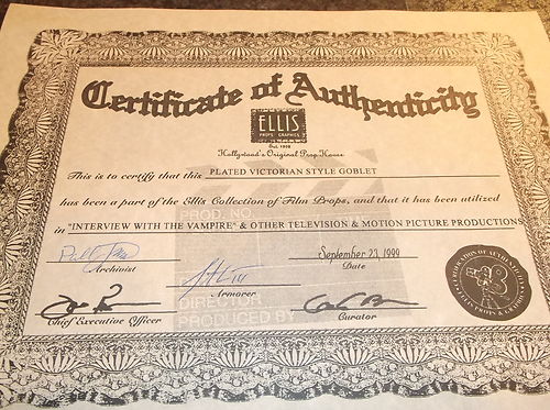 Revisiting Ellis Props & Graphics – Certificates of Authenticity (COAs ...