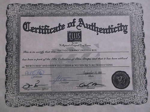 Revisiting Ellis Props & Graphics – Certificates of Authenticity (COAs ...